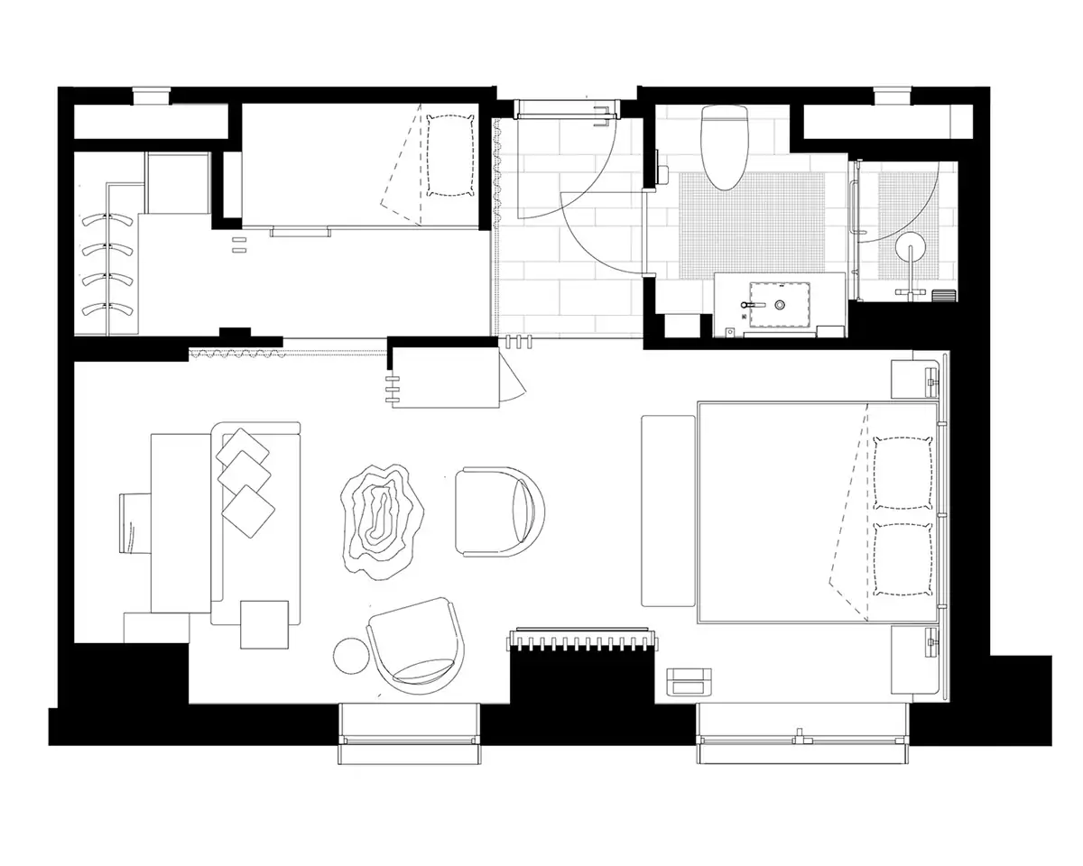 Nozo Hotel Suite Layout, Furano, Japan