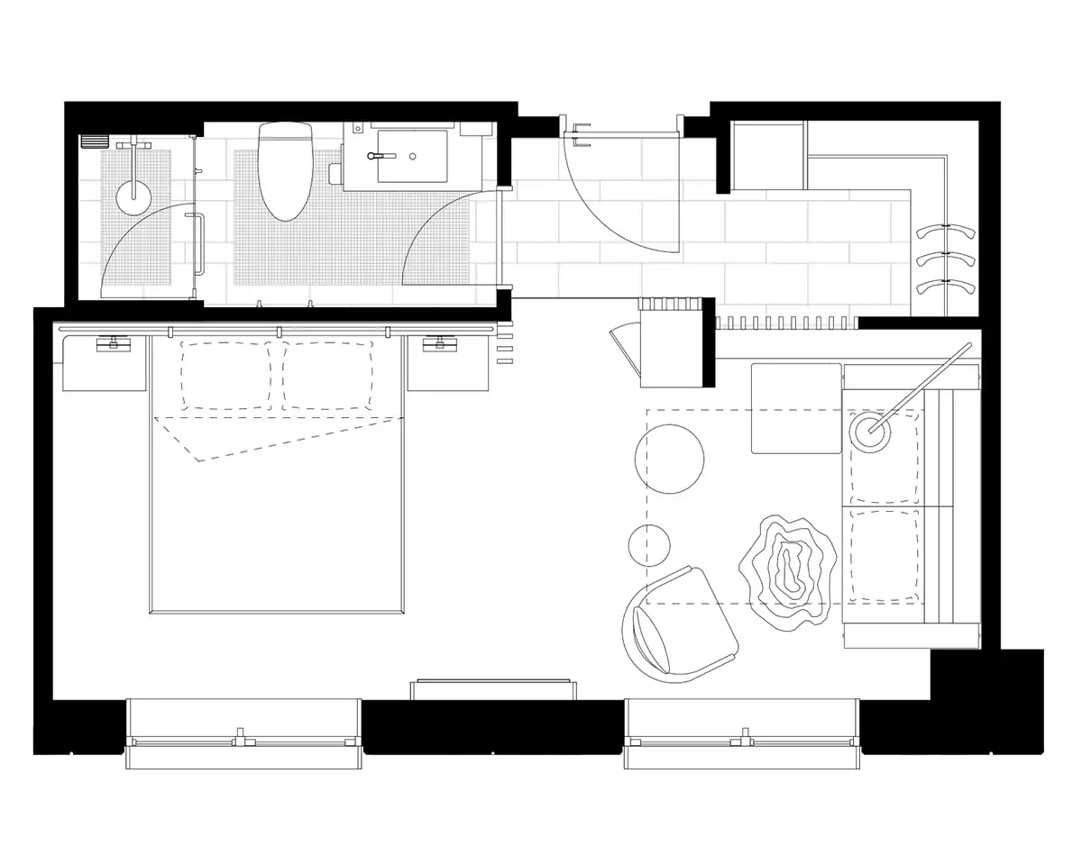 Nozo Hotel Suite Layout, Furano, Japan