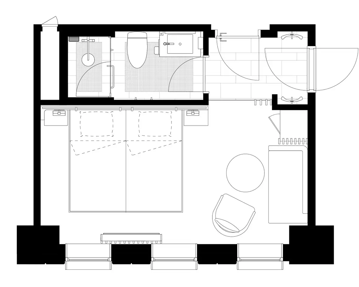 Nozo Hotel Room Layout, Furano, Japan